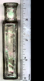 antique glass bottle side