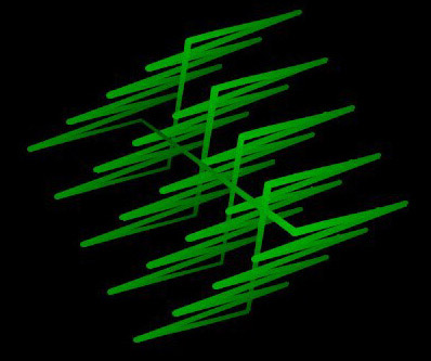 magic cube lines, green on black